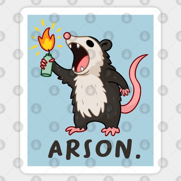 Arson Possum Magnet by hunnydoll